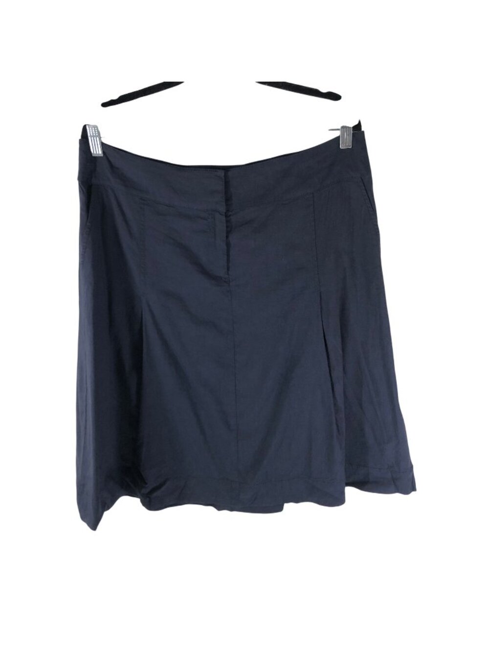 Eileen Fisher Navy Blue A-Line Organic Linen Blend Skirt L Minimalist Capsule
